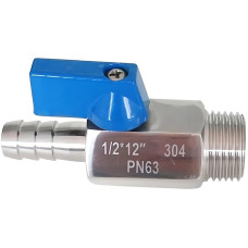 Кульовий кран із нержавіючої сталі (різьба 1/2 ", штуцер 12 мм)