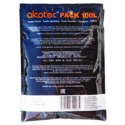 Сухі турбо дріжджі Alcotec Mega Pack 100L