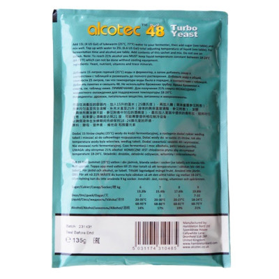 Сухі турбо дріжджі Alcotec Pure 48