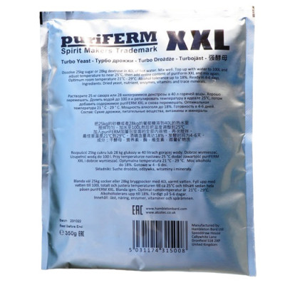 Сухі турбо дріжджі Puriferm XXL 100 літрів