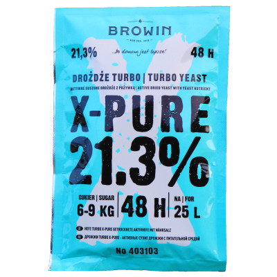 Сухі турбо дріжджі BROWIN X-Pure 21.3%