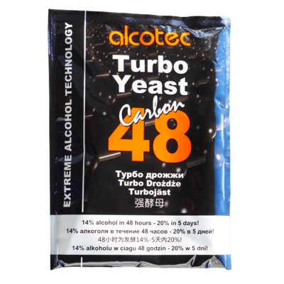 Сухі турбо дріжджі з активованим вугіллям Alcotec Carbon 48